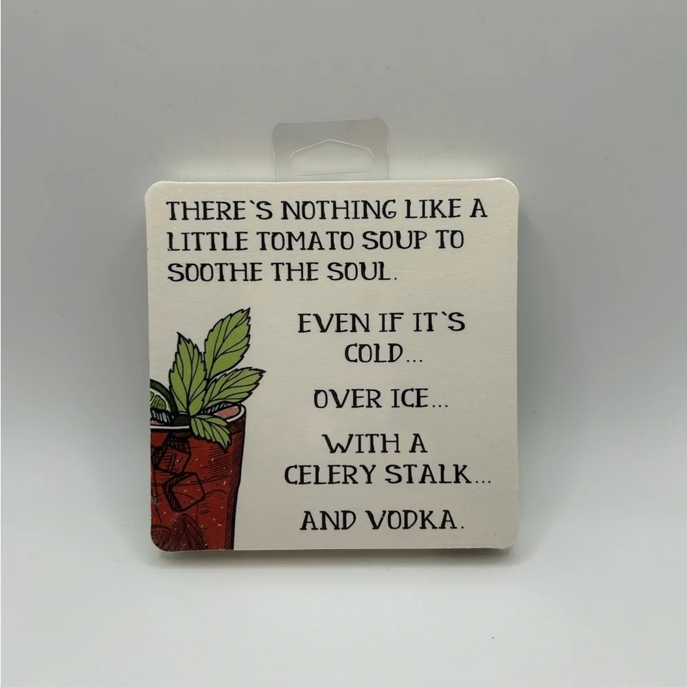 Humorous Tomato Soup Coaster (pack includes 6 paper coasters) Bloody Mary